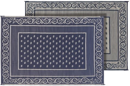 Faulkner 48701 Reversible RV Patio Mat – Blue Vineyard Design